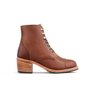 Women's Eileen Heeled Boot in Brown Leather 3399