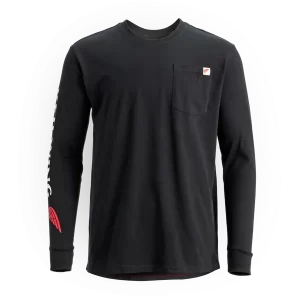 Men's Long Sleeve Classic Pocket Tee in Black 98474