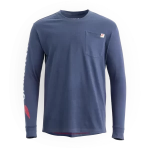 Men's Long Sleeve Classic Pocket Tee in Navy 98476
